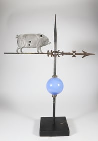 Molded Sheet Metal Pig Weathervane, 19th Century