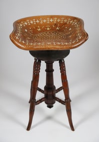 Bone Inlaid Piano Stool, 19th Century