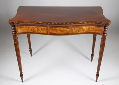 American Federal Inlaid Mahogany Games Table, 19th Century