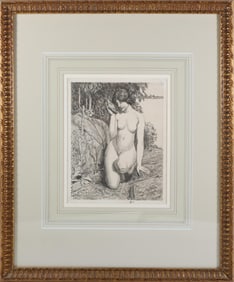 Childe Hassam (American 1859-1935) Etching "Girl with the Abalone Shell", circa 1917