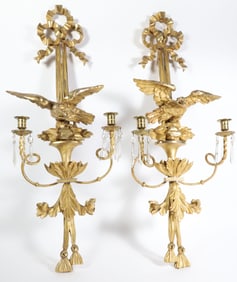 Pair of American Federal Gilt Eagle Sconces, 19th Century