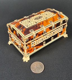 Antique British Regency Tortoiseshell Box, 19th Century