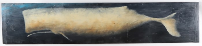 Mike Butler Oil on Wood Panel "Portrait of a Sperm Whale", circa 2024