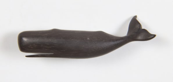 Charlie Sayle Sr Carved Ebony Sperm Whale Pin