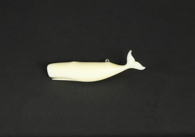 Charlie Sayle Sr. Carved Sperm Whale Pin