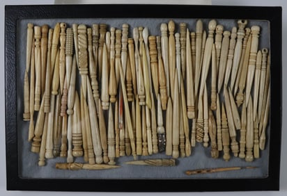 Collection of Ninety-Eight Antique Whalebone Turned Bodkins, 19th Century