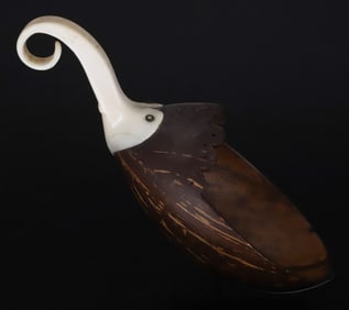 Antique Carved Coconut Scoop, 19th Century