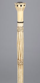 Whaler Made Fine Capstan Grip Walking Stick, 19th Century