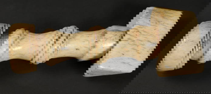Antique Whalebone Seam Rub, circa 1840: Antique Whalebone Seam Rub, circa 1840, with mushroom grip Length 5.75 in.