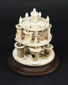 Whaler Made Spool Thread Caddy, 19th Century