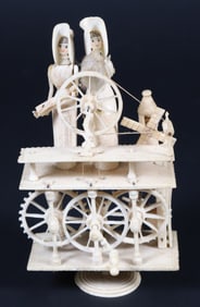 French Prisoner of War Carved Bone "Spinning Jenny", circa 1800