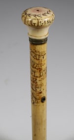 Whaler Made "USS Kearsarge" Walking Stick, circa 1864