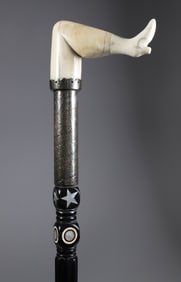 Whaler Made "Naughty Nellie" Cane, 19th Century