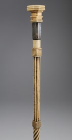 Whaler Made Crown Grip Walking Stick, early 19th Century
