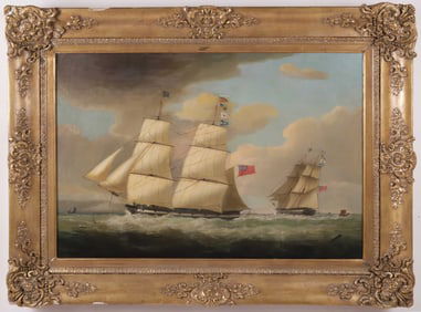 George Webster Oil on Canvas "The Retrench Capt. Wilson off Dover", 19th Century