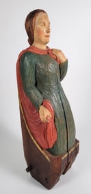 Vintage Folk Art Carved Pine Nautical Ship's Figurehead of a Lady