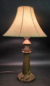 Vintage Solid Brass Figural Lighthouse Table Lamp, 20th century