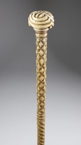 Whaler Made Monkey Fist Walking Stick, early 19th Century