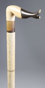 Whaler Made "Naughty Nellie" Cane, 19th Century