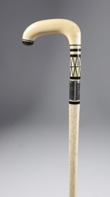 Whaler Made C-Grip Cane, 19th Century