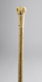 Whaler Made 8-Sided Grip Walking Stick, mid 19th Century