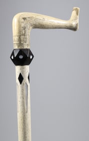 Scrimshaw "Naughty Nellie" Cane, 19th Century