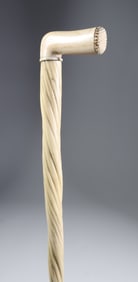 Whaler Made L-Grip Narwhal Cane, 19th Century