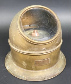 Antique Perkins Perko Brass Binnacle Head Ships Compass