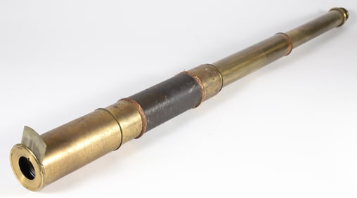 Brass and Leather Two-Draw Spyglass, 19th Century