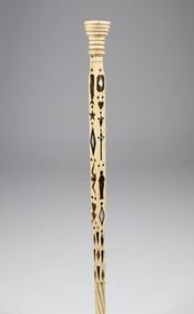 Whaler Made Lady's or Child's Inlaid Walking Stick, mid 19th Century