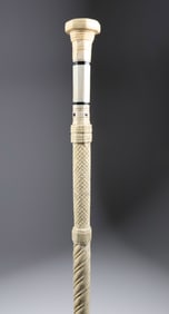 Whaler Made Octagonal Grip Walking Stick, mid 19th Century