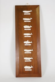 Aletha Macy 8 Whale Species Plaque, circa 1960