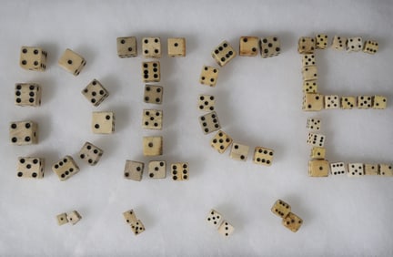 Assortment of Fifty-Three Whalebone Dice, 19th Century