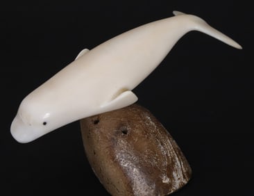 Edwin Nunguk Vintage Inuit Carved Whale