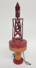 Vintage Handmade Model of a U.S. Lighthouse Service Lighted Bell Buoy