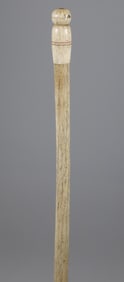 Whaler Made Ball Grip Walking Stick, circa 1860