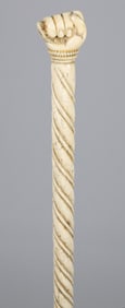 Whaleman Made Clenched Fist Walking Stick, circa 1850