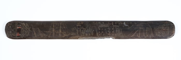 American Scrimshaw Baleen Busk, 19th Century