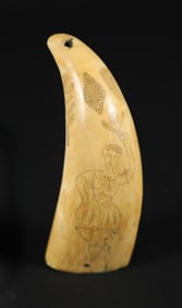 Stippled Sperm Whale Tooth, circa 1870