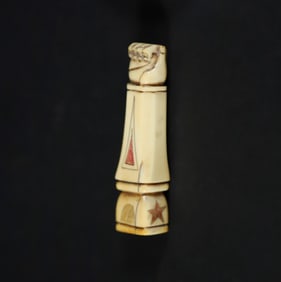 Antique Polychrome Whale Stamp, 19th Century