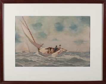 Federick S. Cozzens Lithograph "Trolling for Bluefish"