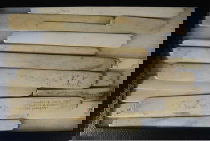Seventeen Polished Whalebone Page Turners, Corset Staves or Tongue Depressors, 19th Century