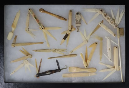 Assortment of Twenty-Two Whalebone Hygiene Tools, 19th Century