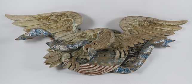Carved Spread Winged American Eagle, 19th Century