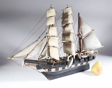 Folk Art All Wood Whaling Barque
