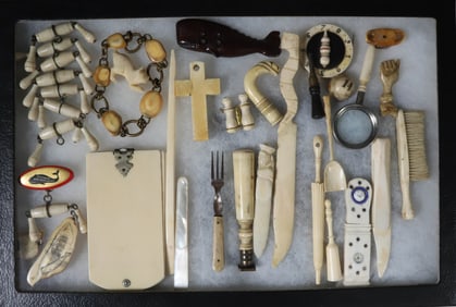 Thirty-Five Assorted Whaler Made Artifacts, 19th Century