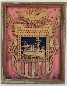 Antique Handmade Fretwork, “Remember The Maine, circa 1900