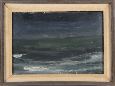 Reggie Levine Oil on Masonite "Night Surf"