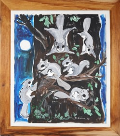 Katherine Seeler Oil on Canvas "Flying Squirrels"