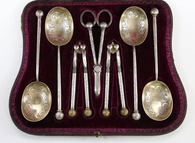 Martin, Hall & Co. Silver Plated Fruit and Nut Serving Set, 19th Century